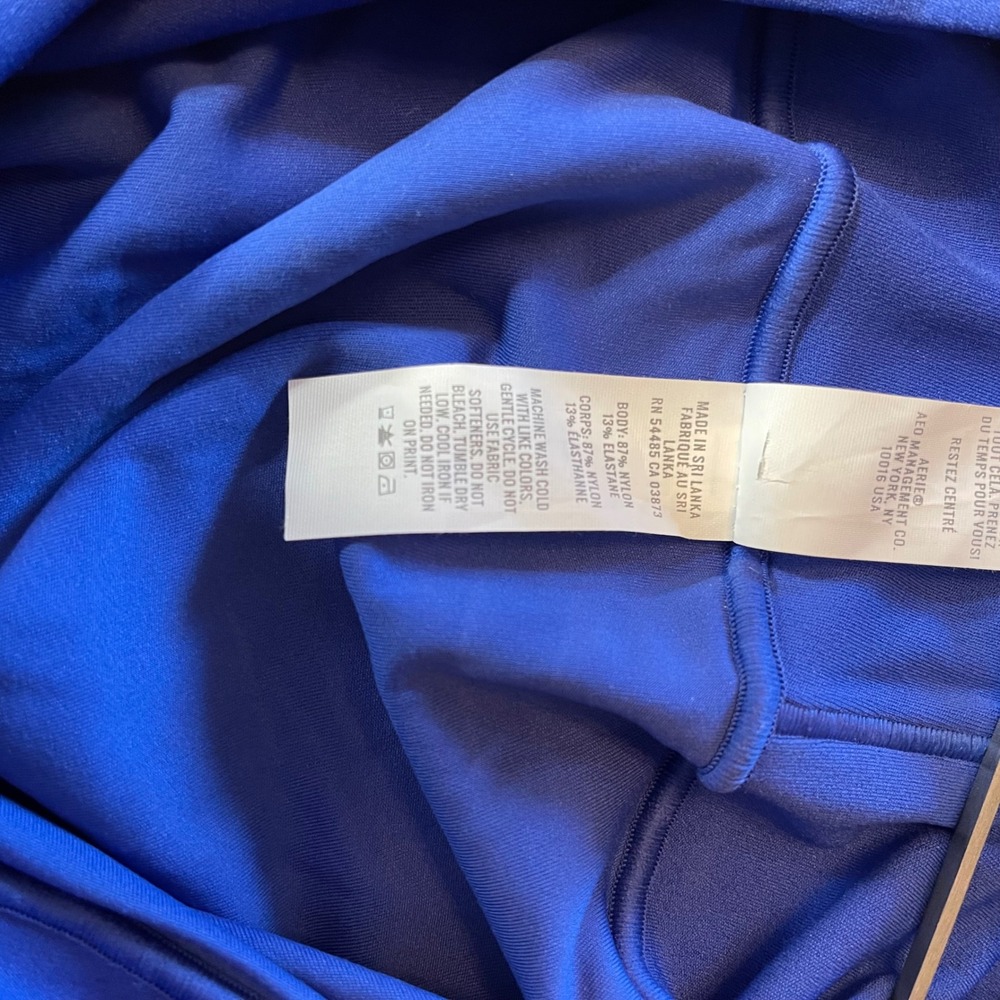 OFFLINE by Aerie Real Me 7/8 Leggings Cobalt Blue High Rise Crossover Waist M - Picture 4 of 8